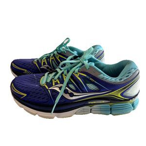Saucony ISO Triumph Blue Teal Athletic Running Shoes Sneakers Womens Sz 9